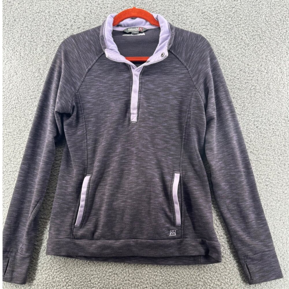 Avalanche Outdoor Inspired Apparel 1/4 Zip Pullover Sweater Purple Size Large